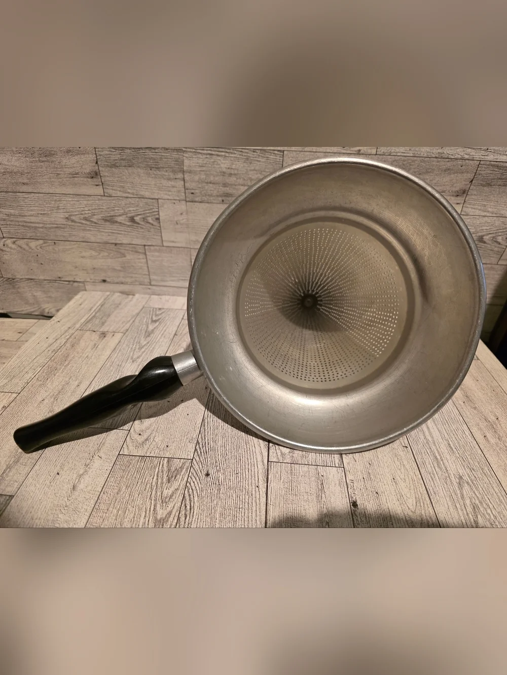 Vintage China Cap  Cone Strainer with Handle - Silver